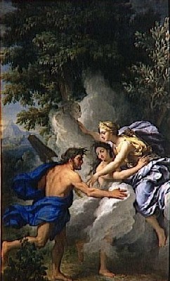 Artmis sauvant Arthuse d'Alphe (1688) par Ren Antoine Houasse, visible au muse national du chteau de Versailles et des Trianons.